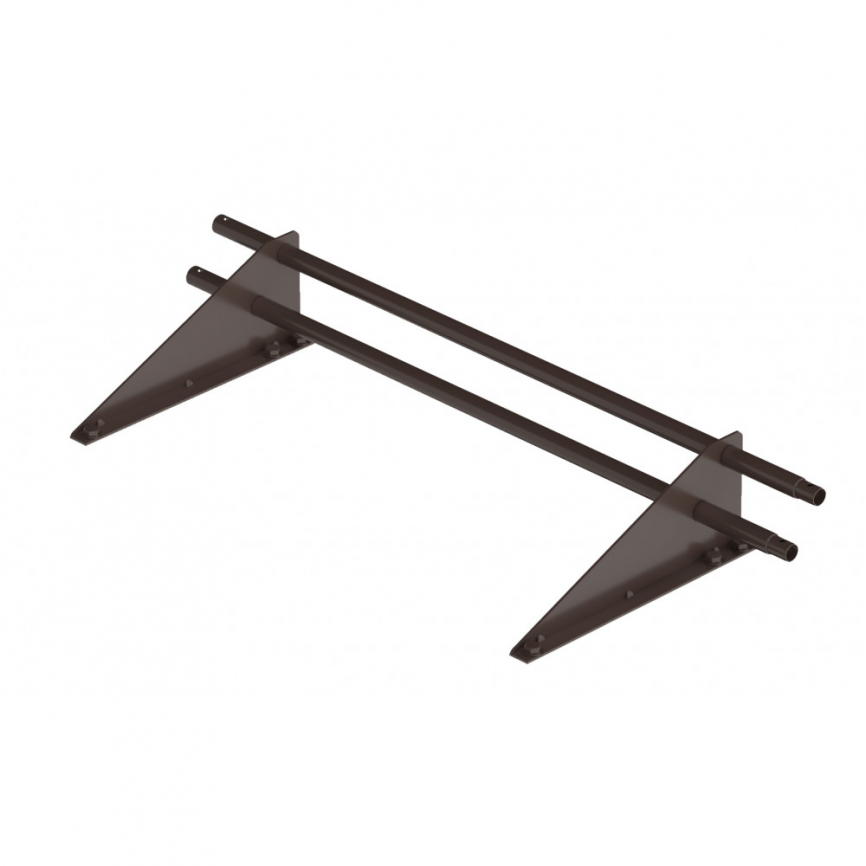 Снегозадержатель для труб "KraftBerg" - 1500 мм (2 опоры, 2 трубы) RAL 8017 коричневый фото 1