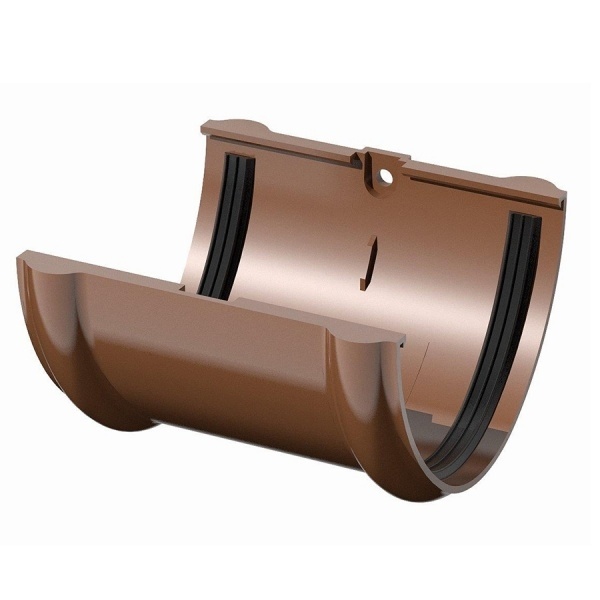 Соединитель желоба "KraftBerg" коричневый фото 1