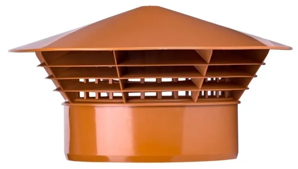 Зонт канализационный "KraftBerg" для труб 110 мм оранжевый фото 1